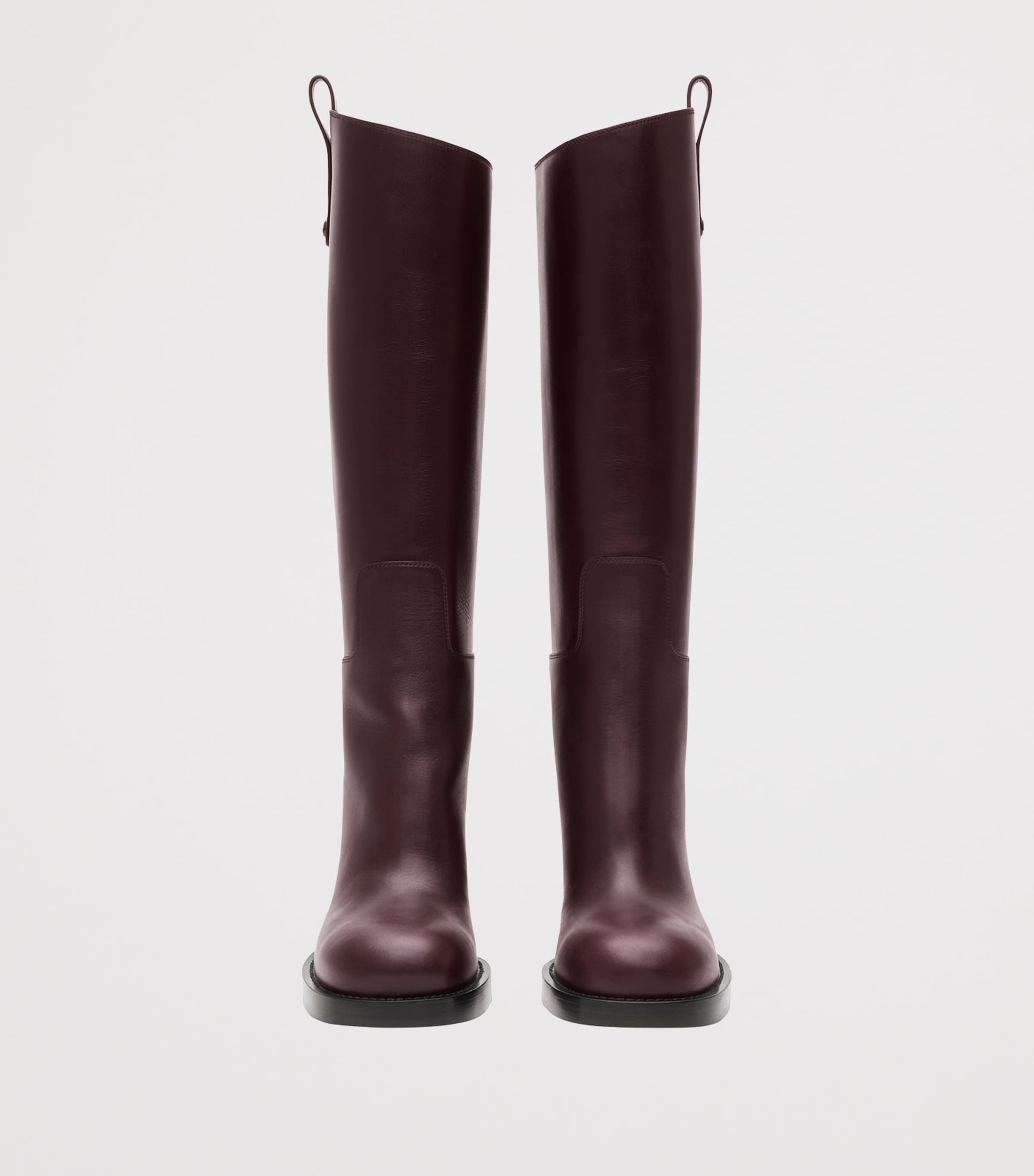 Calf Leather Cavalier Knee-High Boots 85 MAHOGANY RED Image 2