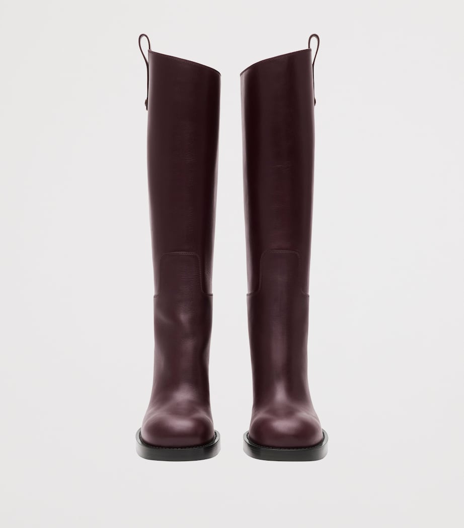 Calf Leather Cavalier Knee-High Boots 85 MAHOGANY RED Image 2