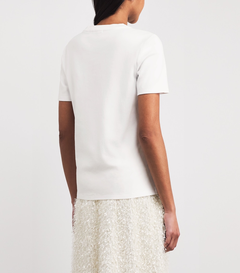 Erdem Womens Cotton Floral Print T-Shirt Btnical Engrve White Image 5