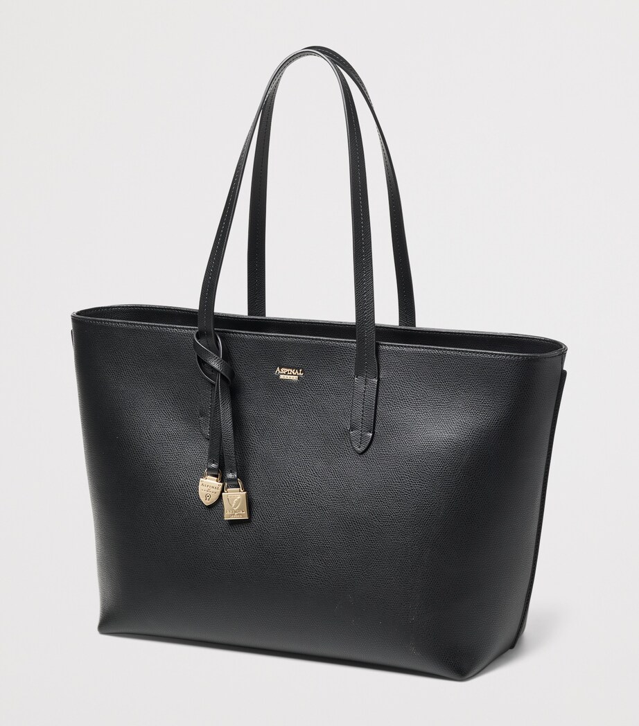 Aspinal Of London Leather East West Tote Bag Black Image 3