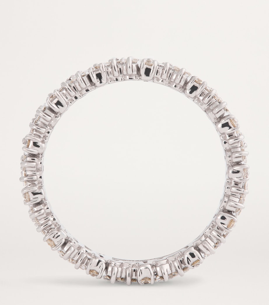 White Gold and Diamond Shimmer Eternity Ring 18K WG/WD Image 3