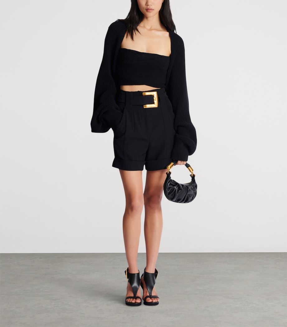 Rib-Knit Bandeau Top 0PA NOIR Image 2