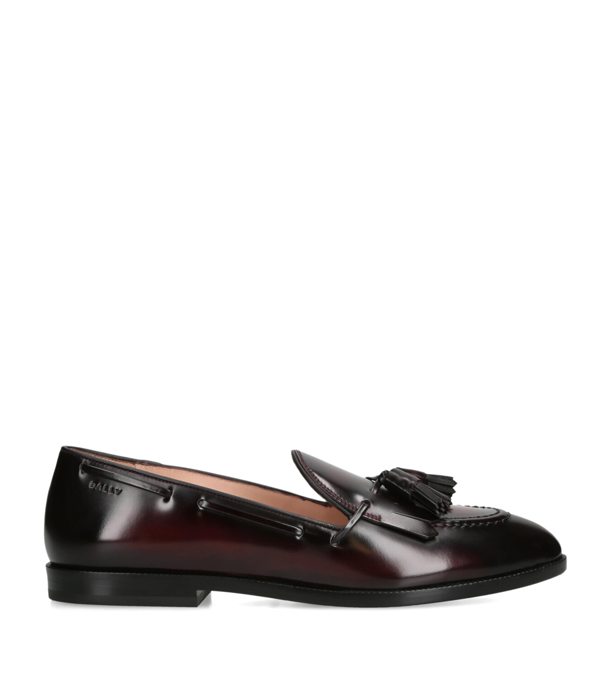 Bally Burgundy Leather Ethon Loafers | Harrods ZW display picture 2