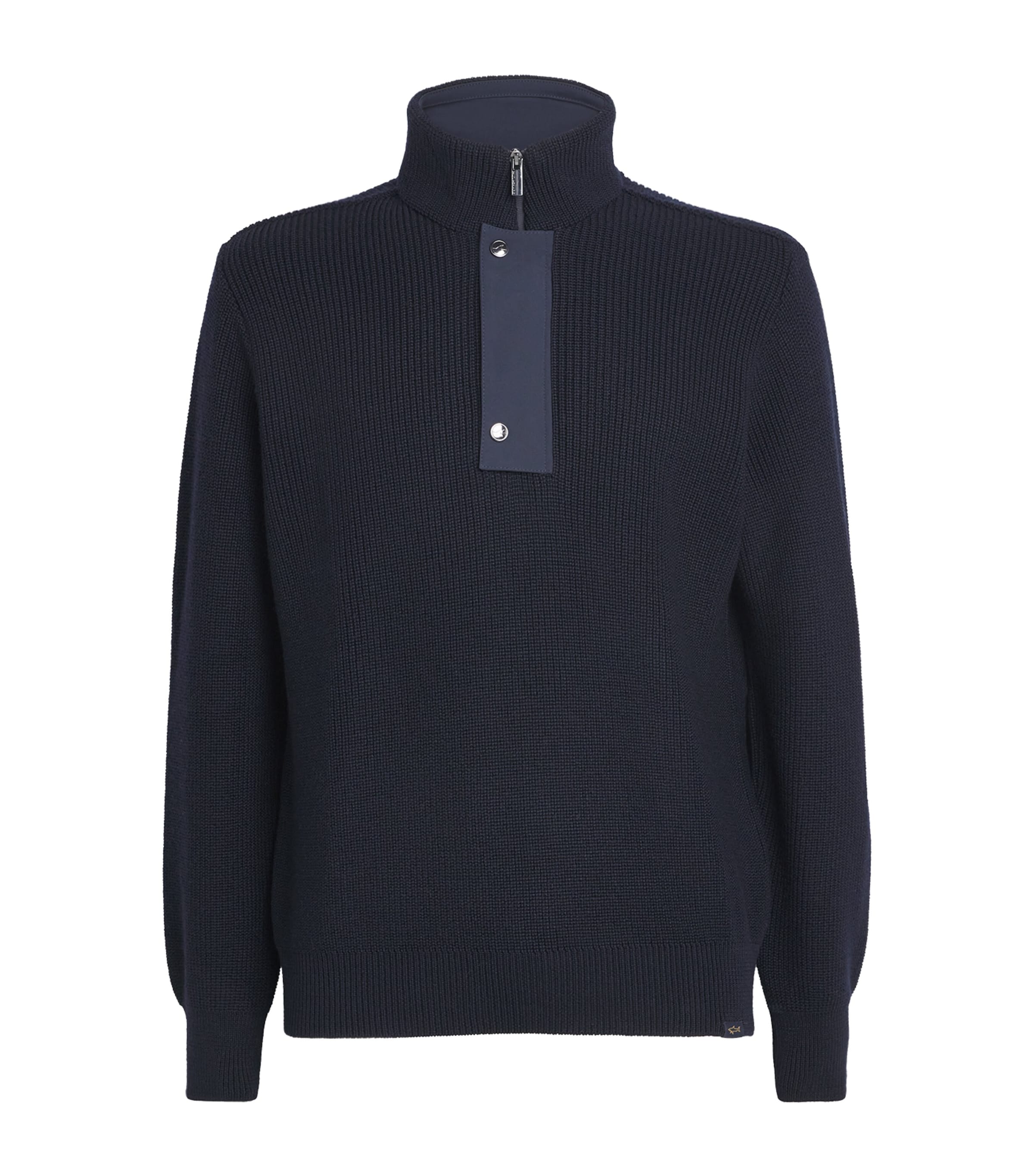 Paul & Shark Wool-blend High-neck Sweater In Blue