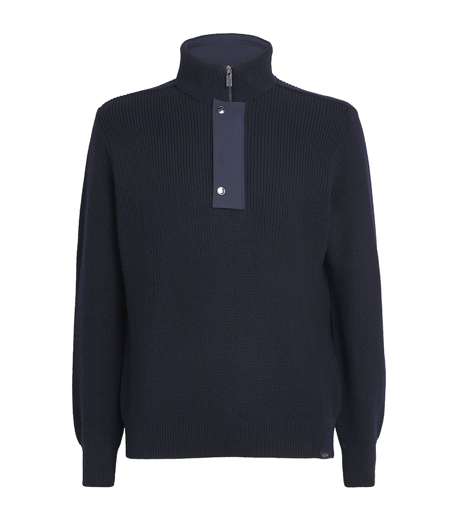 Wool-Blend High-Neck Sweater 50BLUE Image 1