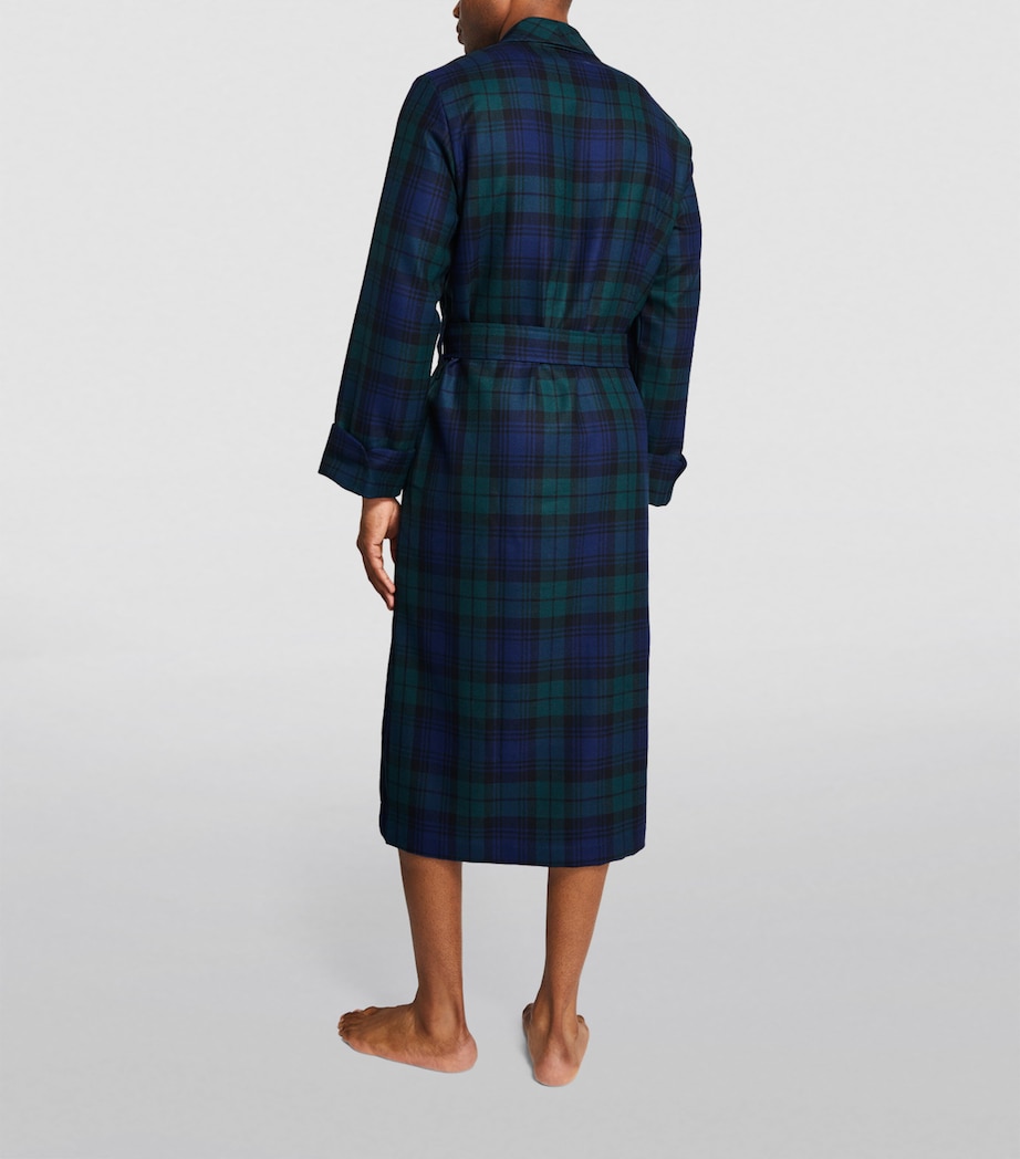 Troscan Robe Derek Rose Black Wool Tartan Robe | Harrods UK