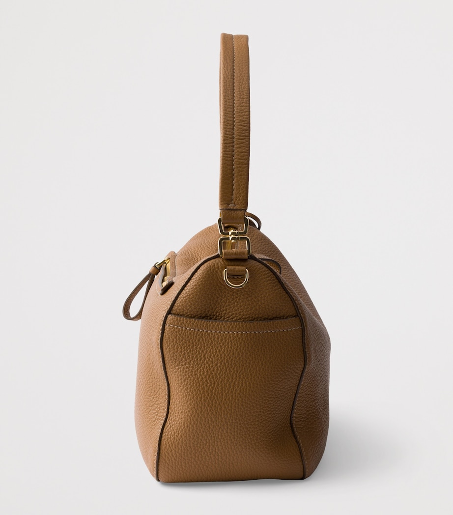 Prada Medium Leather Shoulder Bag Brown Image 6