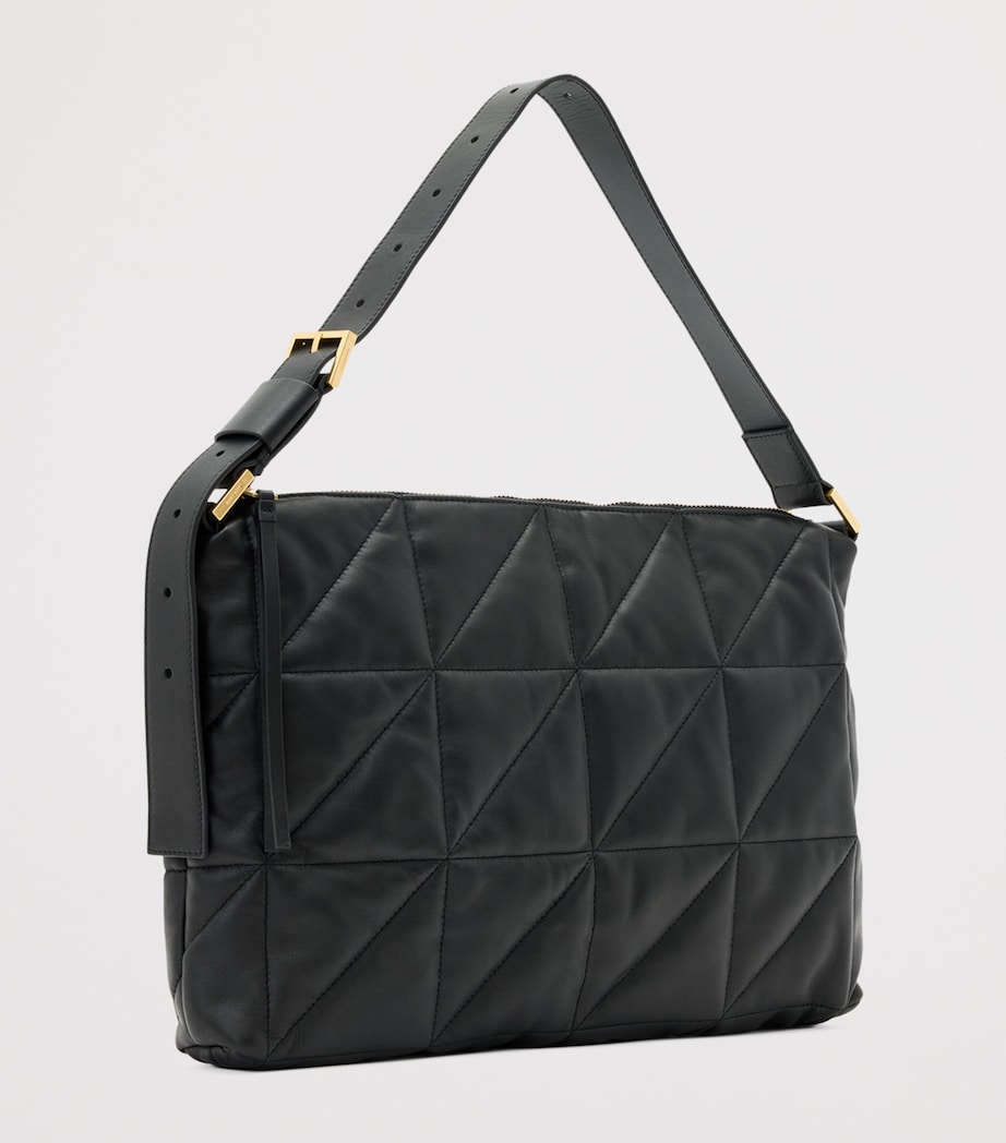 Quilted Leather Edbury Shoulder Bag BLACK Image 3