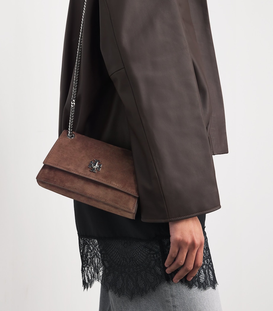 Mini Suede Kira Turnlock Shoulder Bag DARK COCOA Image 5