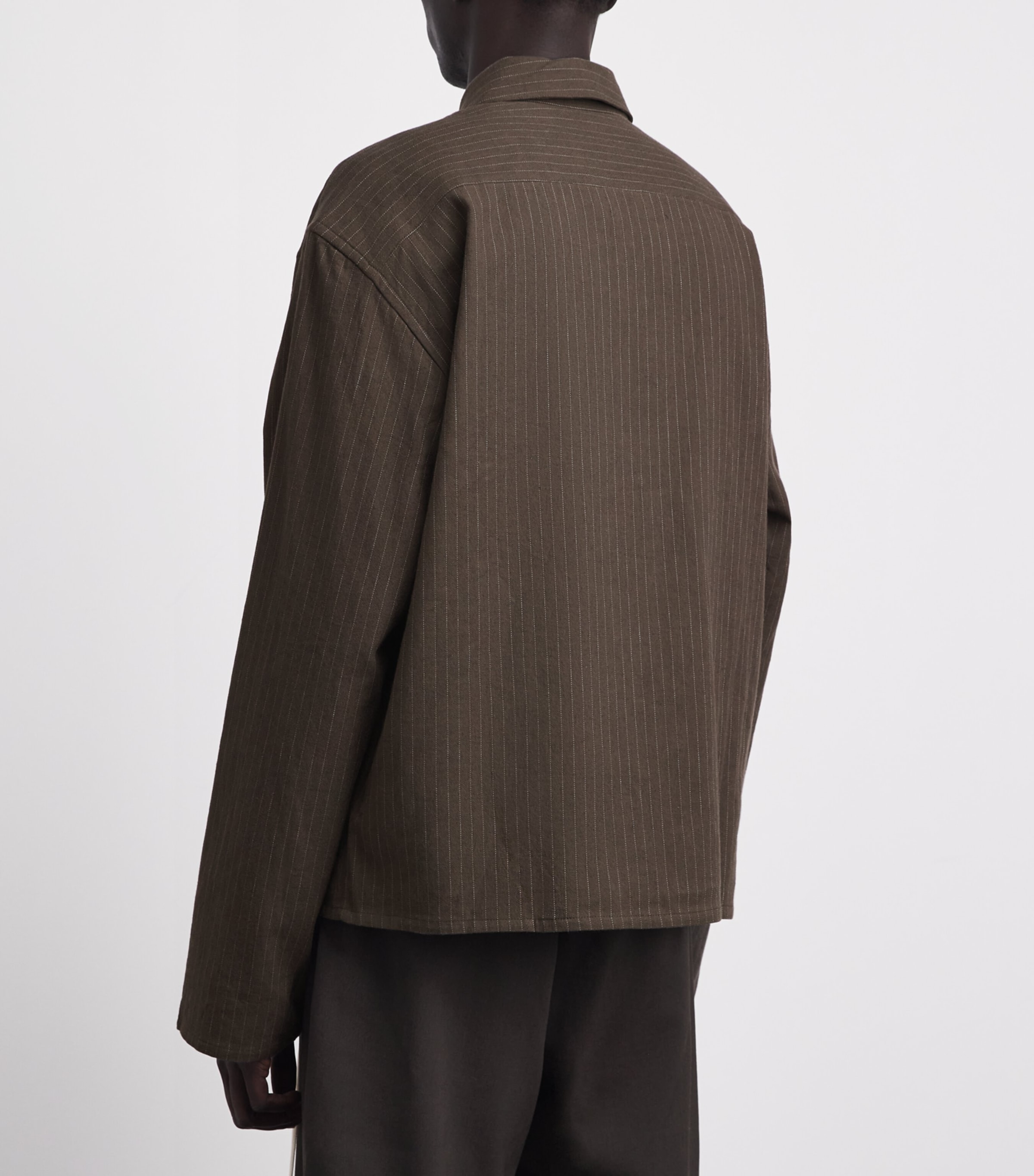 Song For The Mute Mens Stripe School Shirt Khaki Image 5
