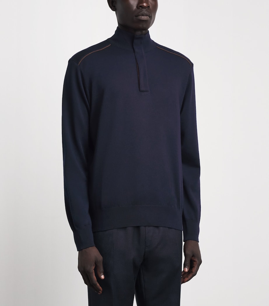 Paul & Shark Mens Virgin Wool High-Neck Sweater Blue Image 4