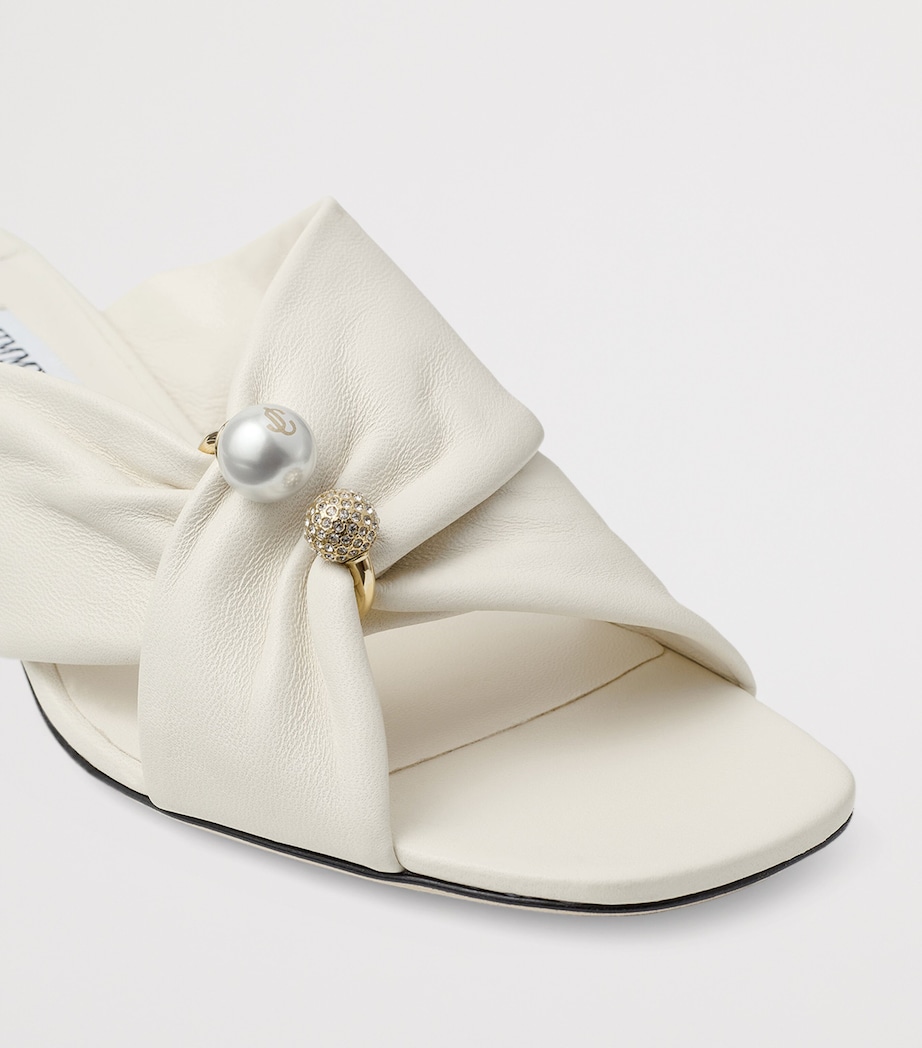 Jimmy Choo Rafi 45 Leather Heeled Mules Latte Image 6