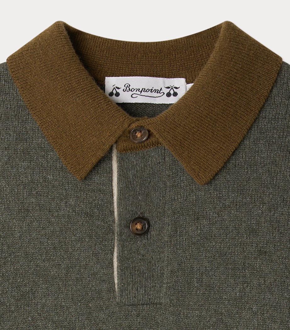 Cashmere Jameson Polo Sweater (10-14 Years) KAKI CLAIR Image 3