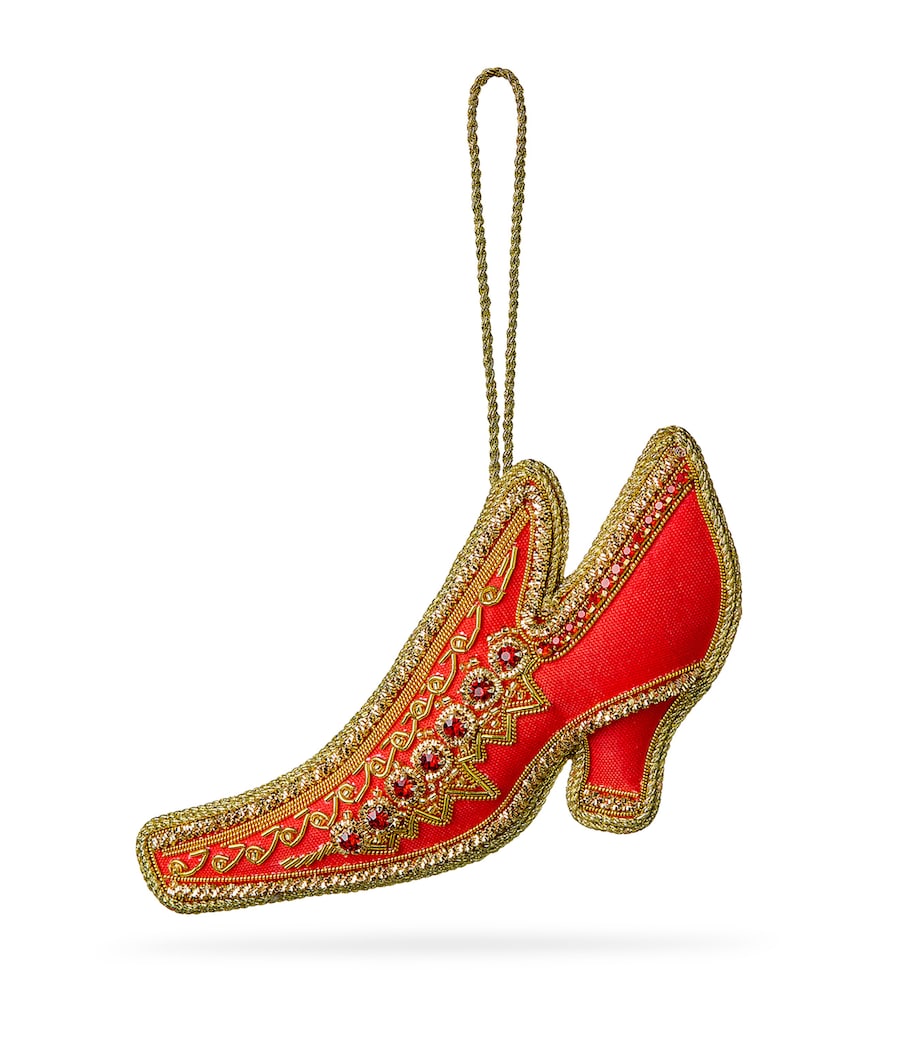 Felt Court Shoe Tree Ornament RED/GOLD Image 1