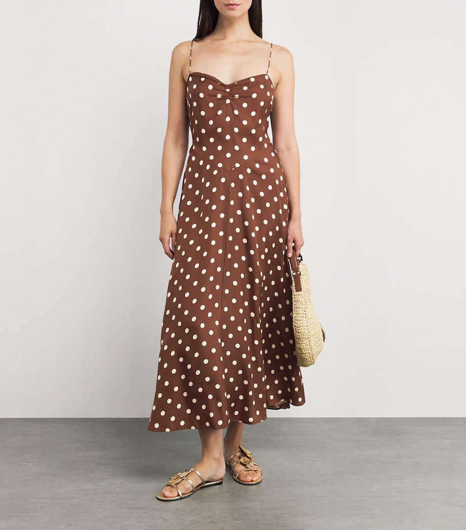 Silk-Blend Satin Lorraine Midi Dress GEORGINE DOT Image 2