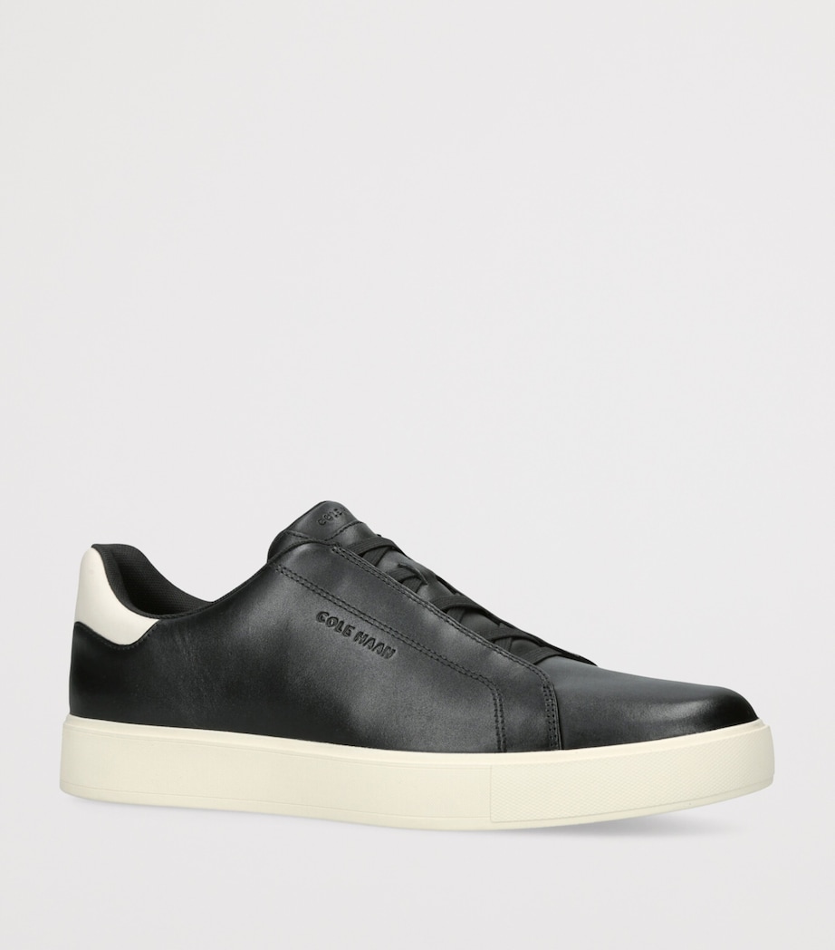 Leather GrandPrø Luxe Slip-On Sneakers BLK/WHITE Image 3