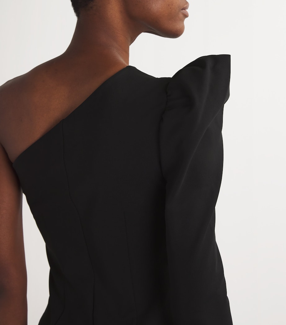 Max Mara Black Jersey One-Shoulder Midi Dress | Harrods MD Max Mara Black Jersey One-Shoulder Midi Dress | Harrods MD