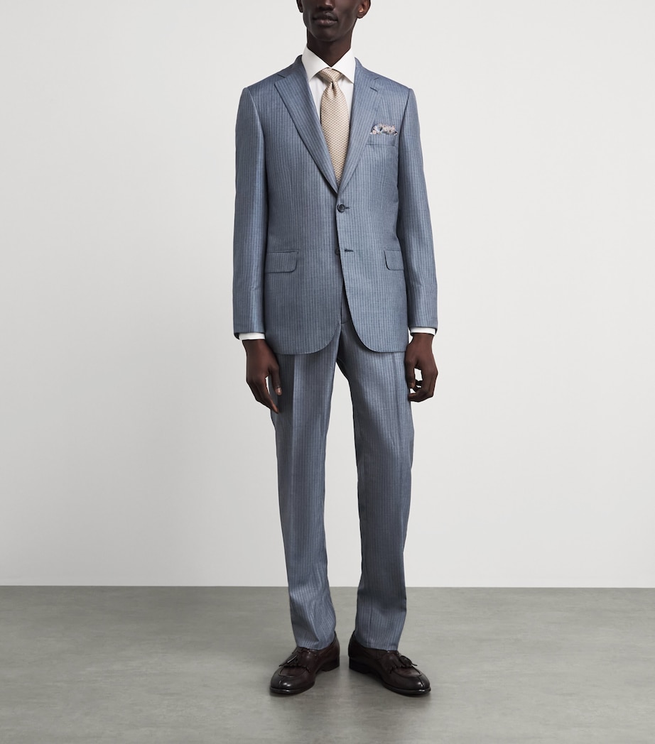 Brioni Mens Cashmere-Silk Stripe Brunico 2-Piece Suit Image 2