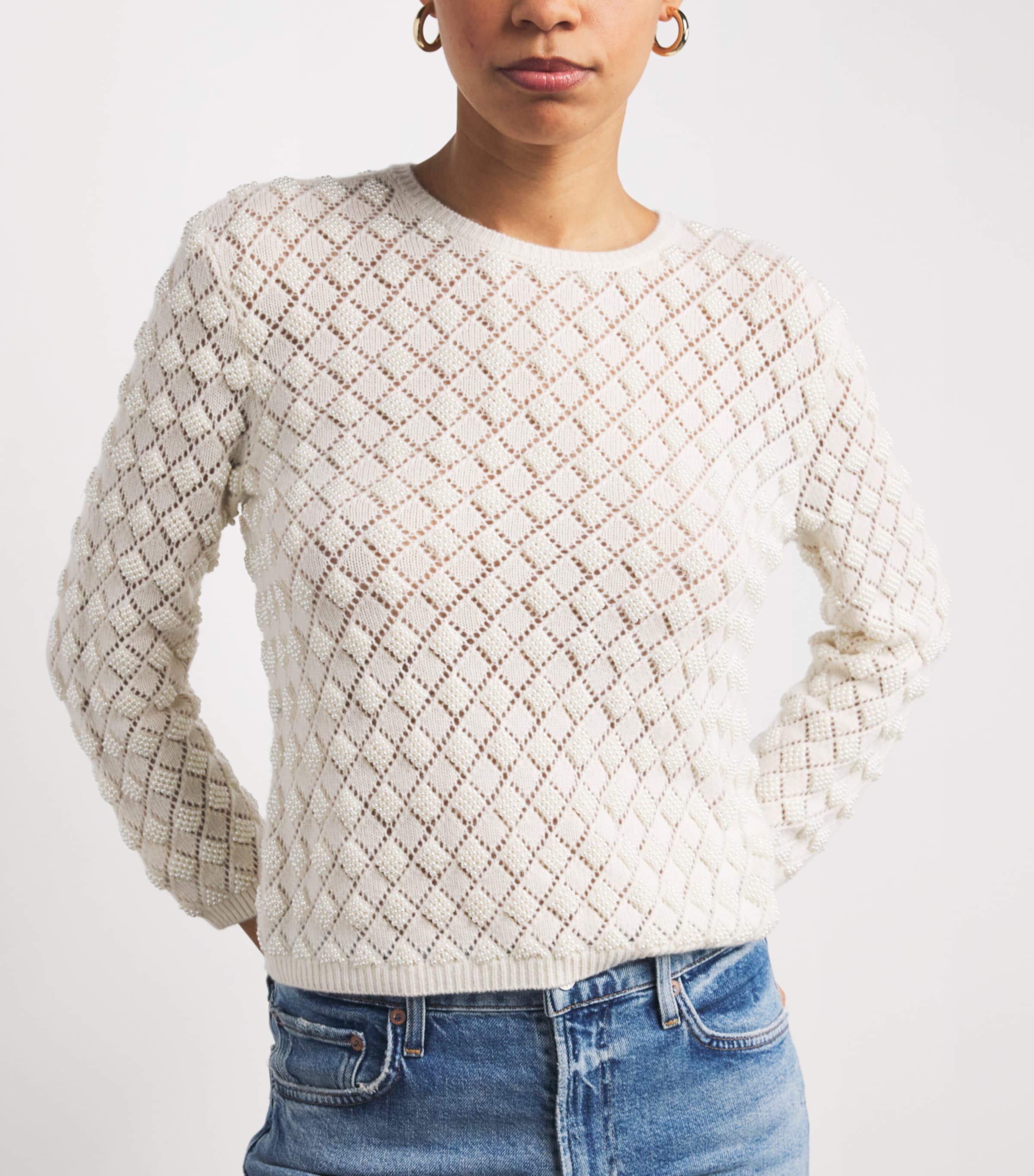 Cashmere The Pearl Sweater CREAM Image 6