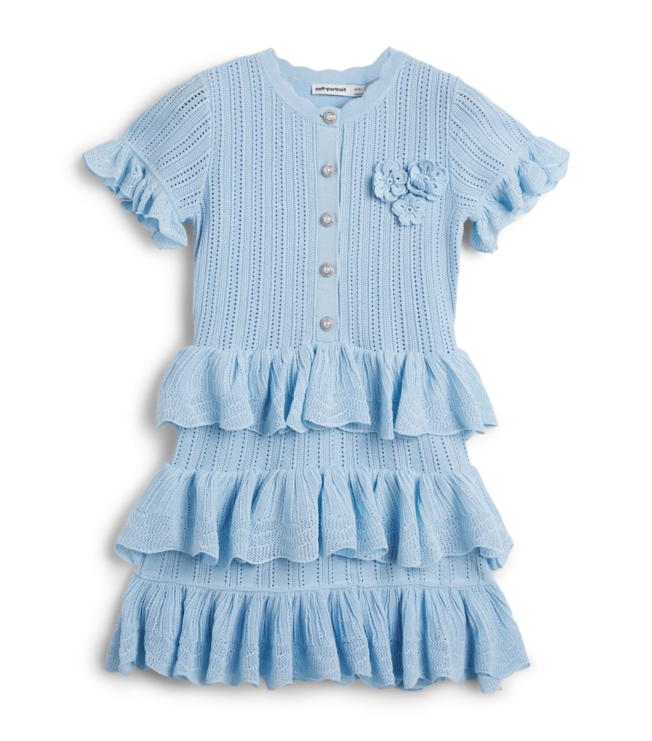 Self-Portrait Kids Knitted Tiered Dress (4-12 Years) Image 1