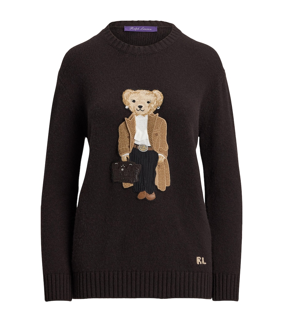 Cashmere Fall Polo Bear Sweater DARK BROWN Image 1