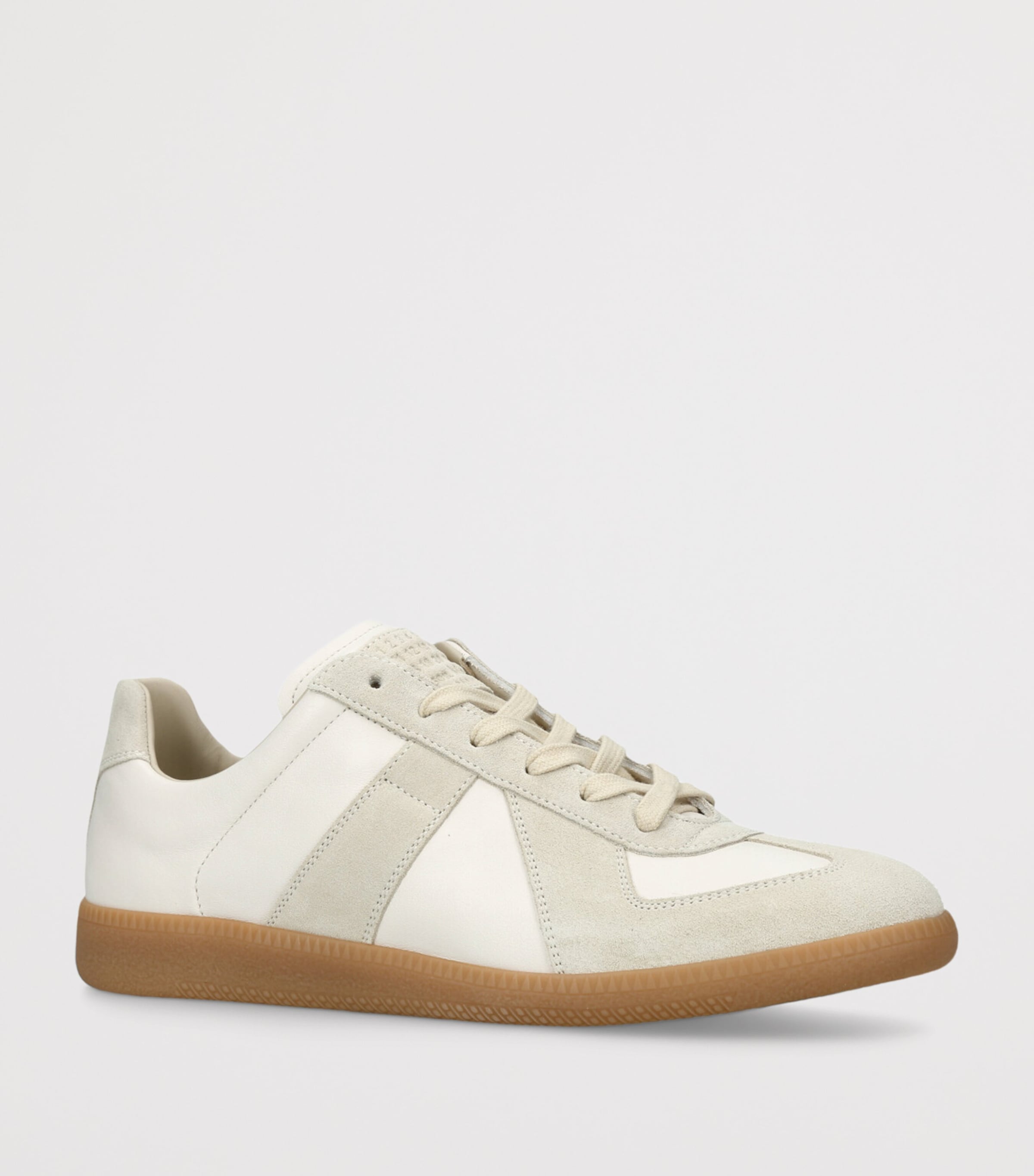 Leather-Suede Replica Sneakers CREAM Image 3