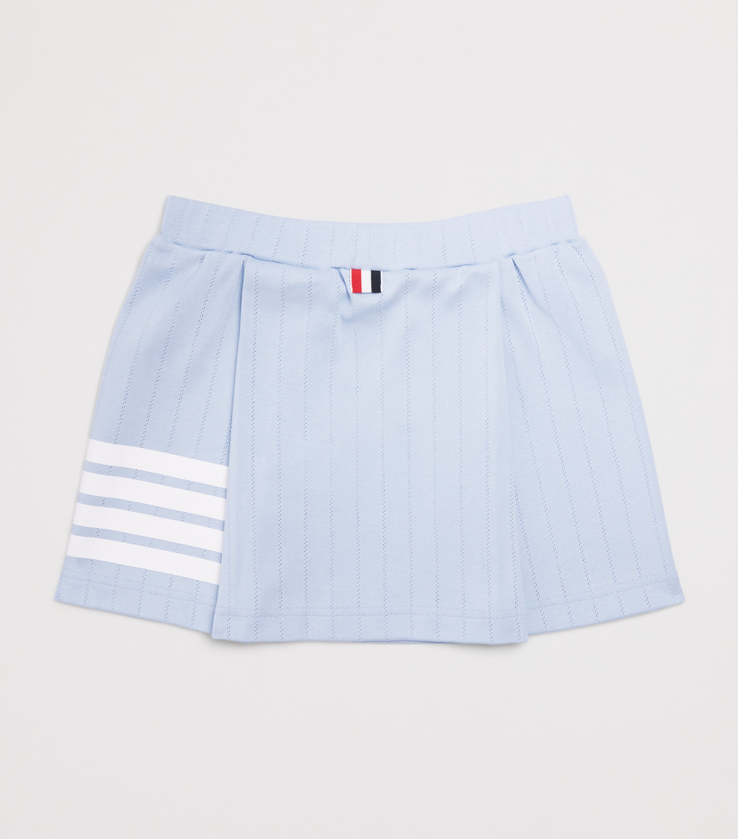 Thom Browne Kids Cotton Pleated Mini Skirt (2-12 Years) Light Blue Image 2