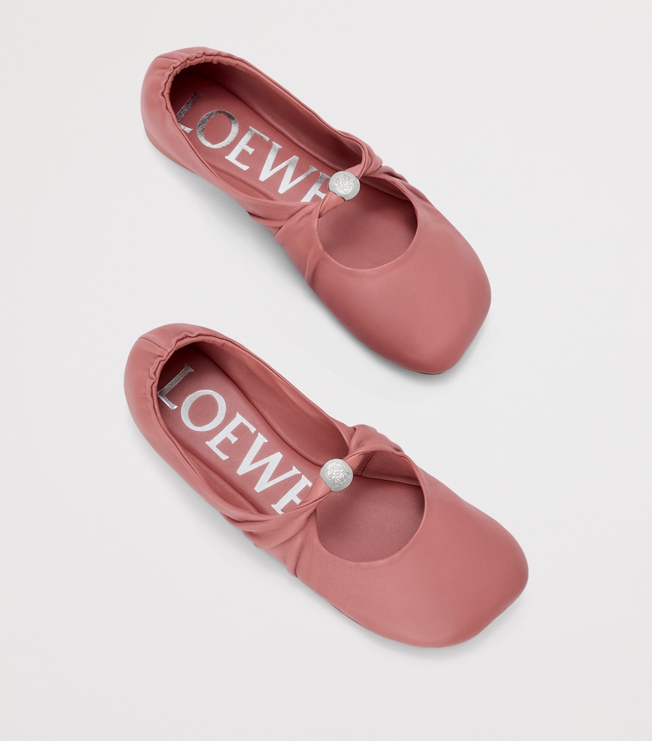 Leather Pebble Soft Ballet Flats BLUSH Image 3