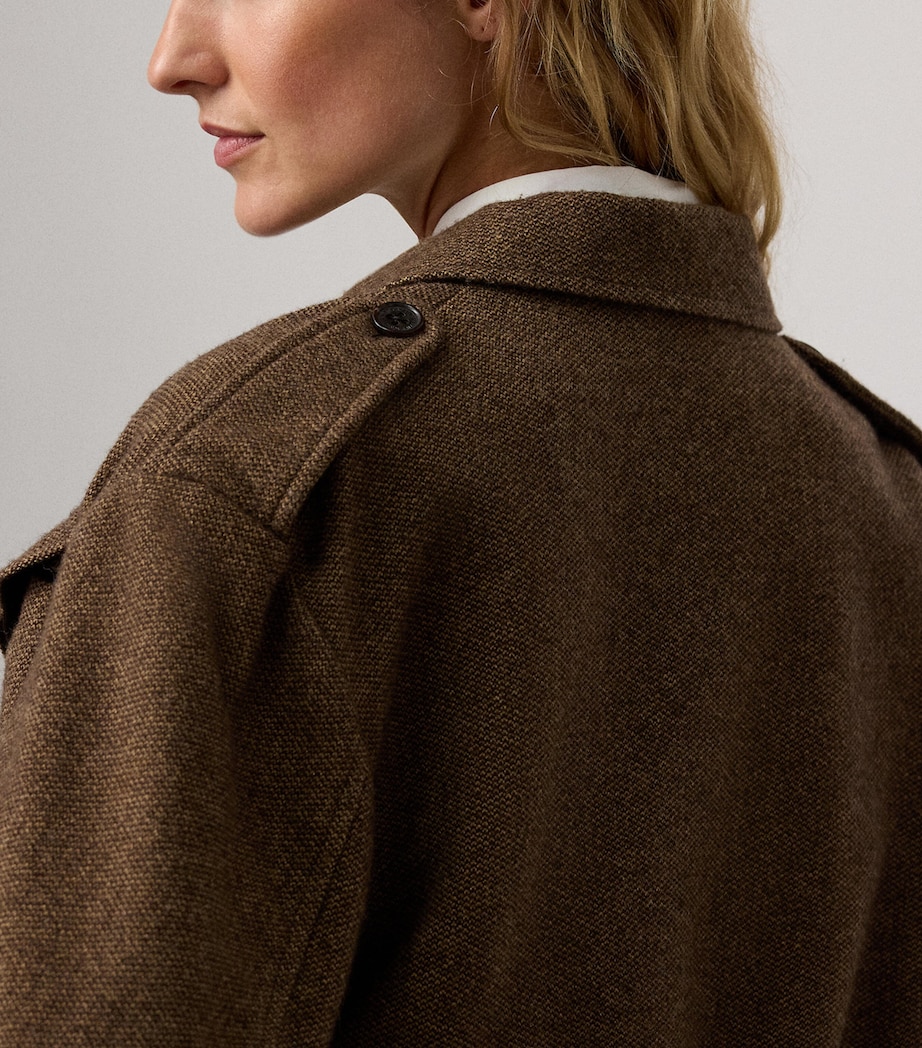 Birdseye Tweed Maddison Bomber Jacket DARK BROWN Image 4