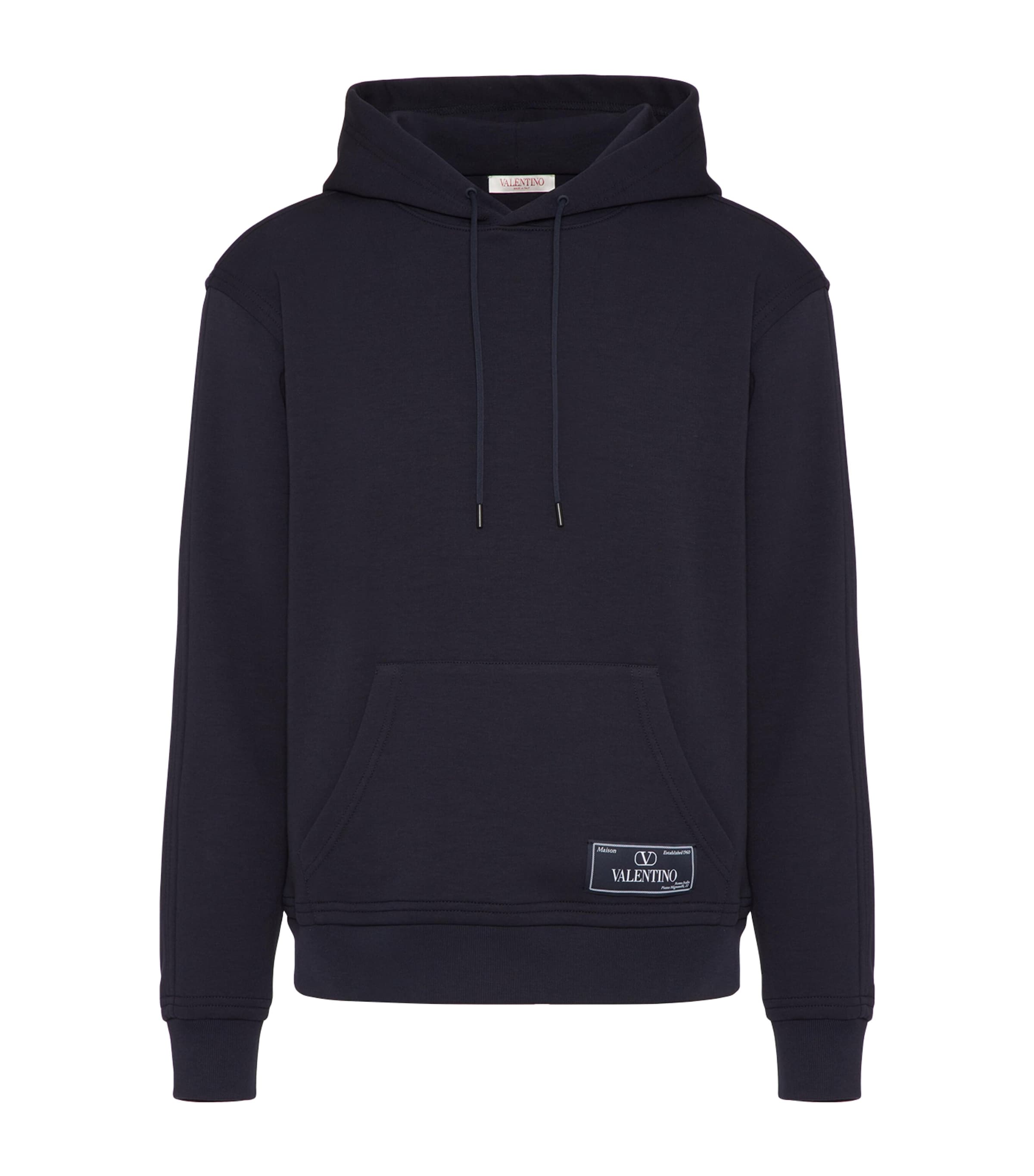 Valentino Cotton-blend Hoodie In Blue