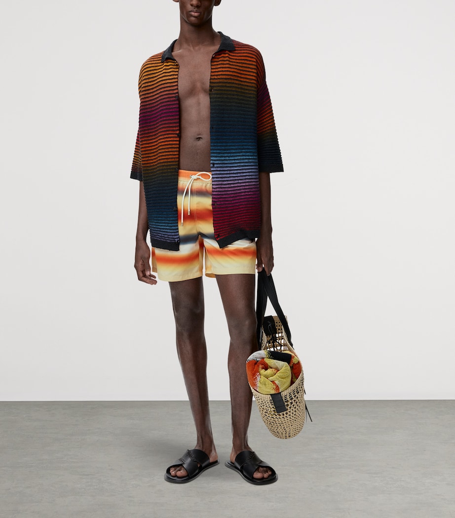 LOEWE Mens x Paula’s Ibiza Stripe Swim Shorts Orange/multicolor Image 2
