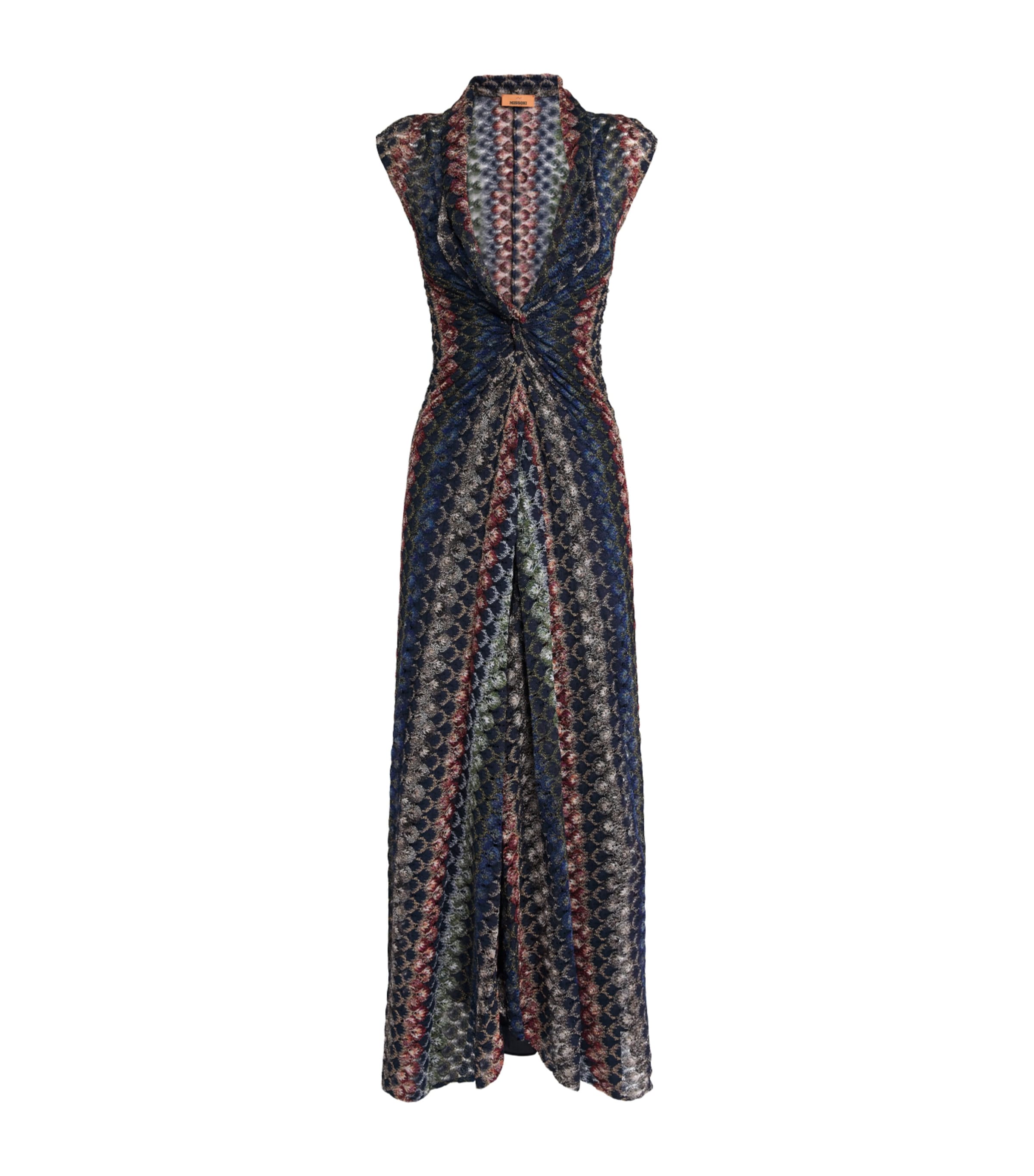Missoni Womens Crochet-Knit Gathered Maxi Dress Smspv Multi Drk Vrsn Image 1