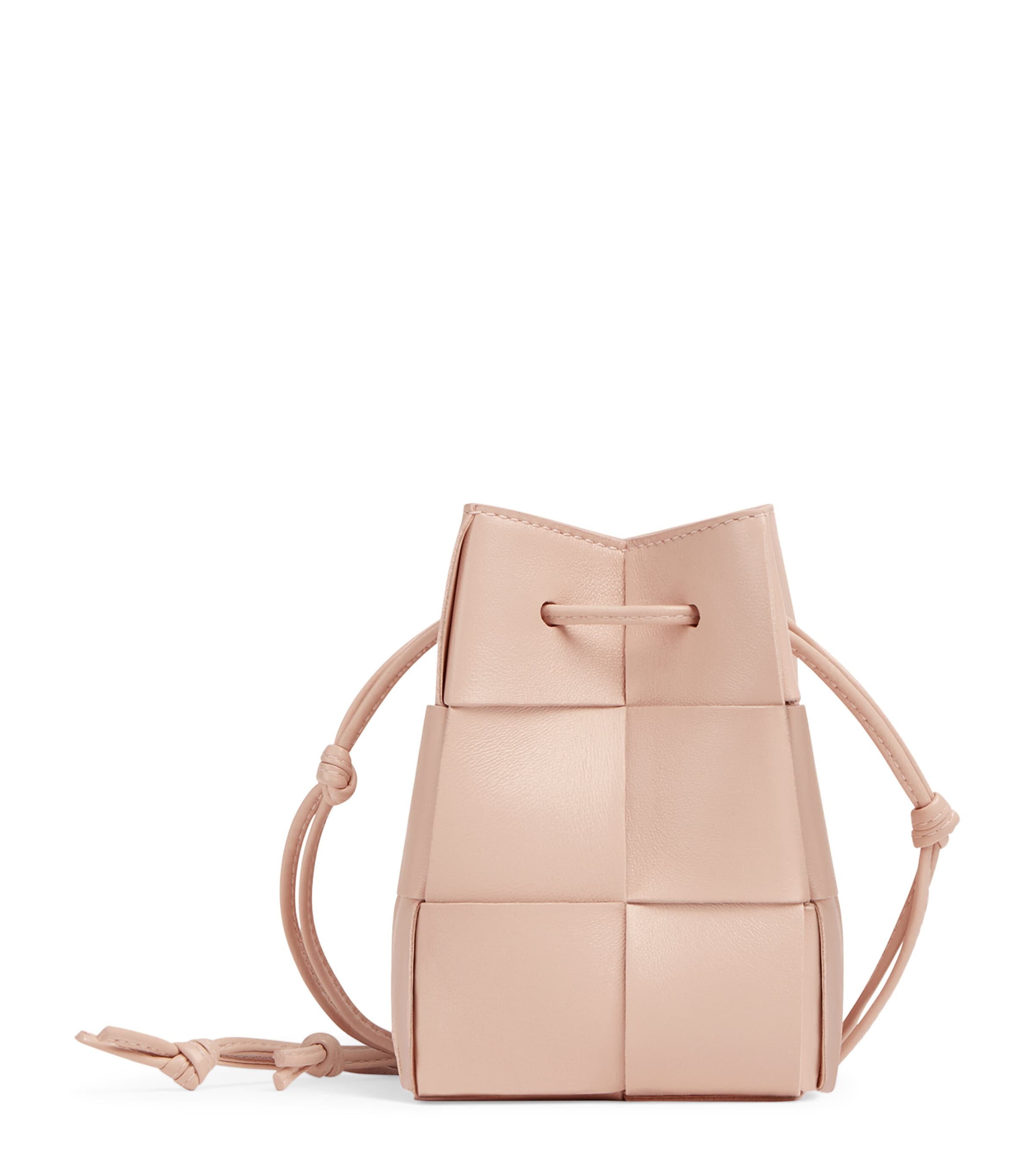 Shop Bottega Veneta Mini Leather Bucket Bag In Pink