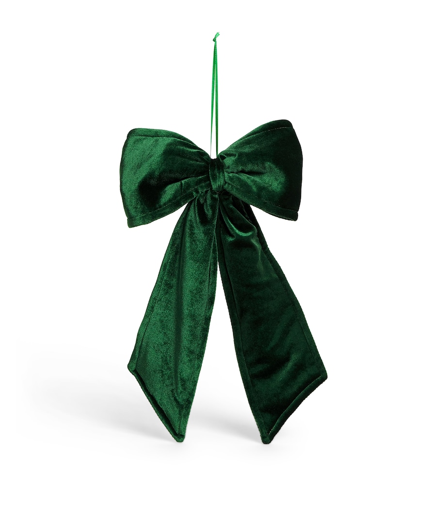 Velvet Bow Tree Decoration DEEP GREEN Image 1
