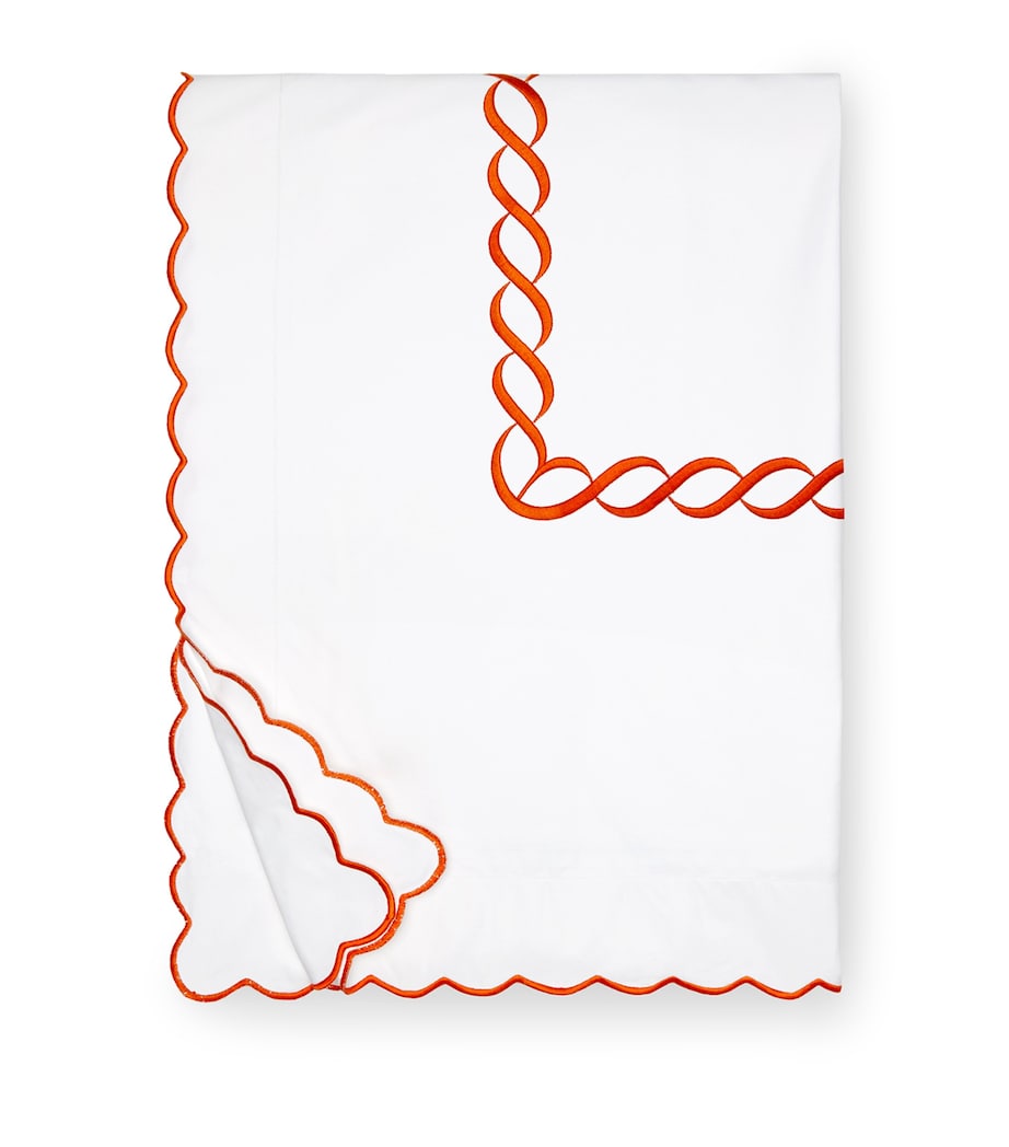 Pratesi Treccia Super King Duvet Cover (260cm x 220cm) White/orange Image 1
