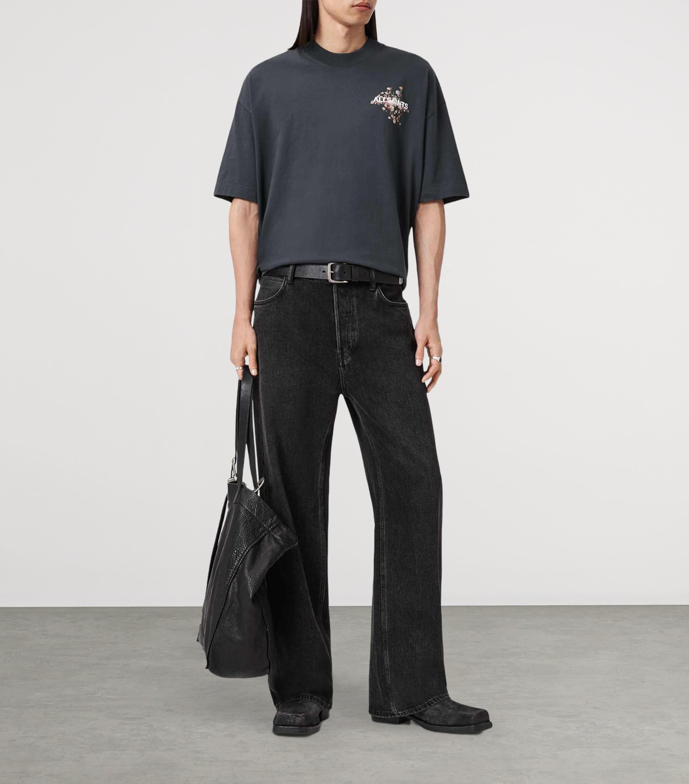 Organic Cotton Valen T-Shirt WASHED BLACK Image 5