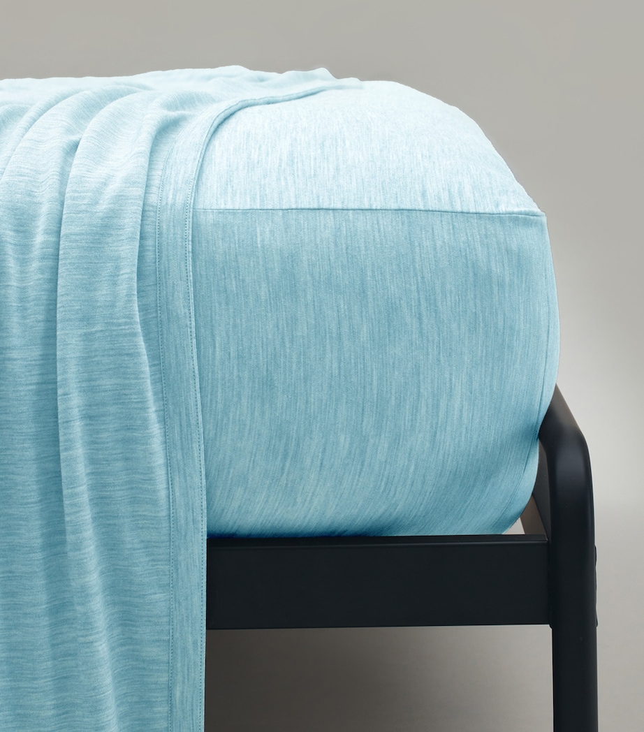 SHLEEP Merino Jersey King Fitted Sheet (150cm x 200cm) Cloudless Blue Image 1