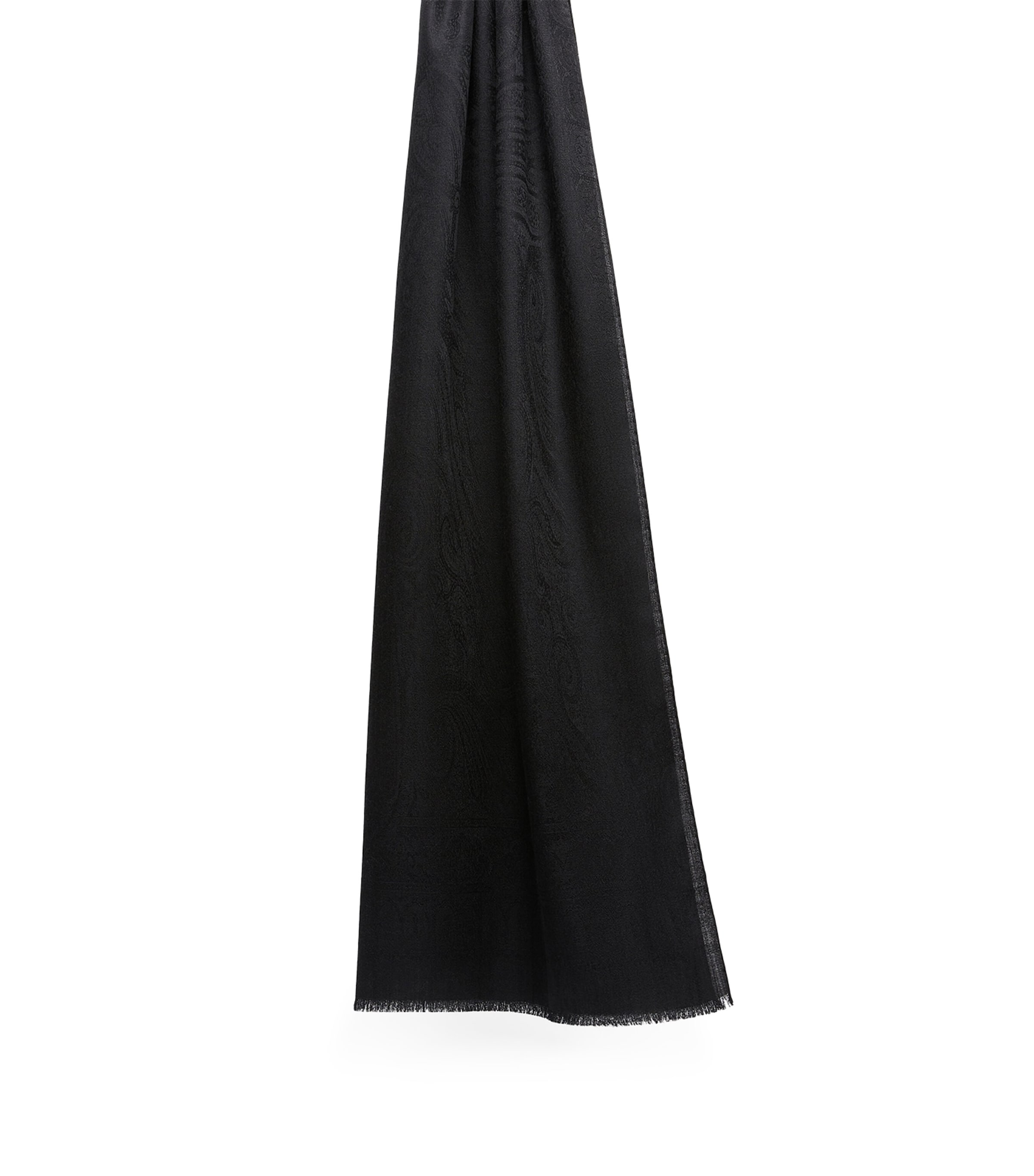 Wool-Silk Scarf BLACK Image 1