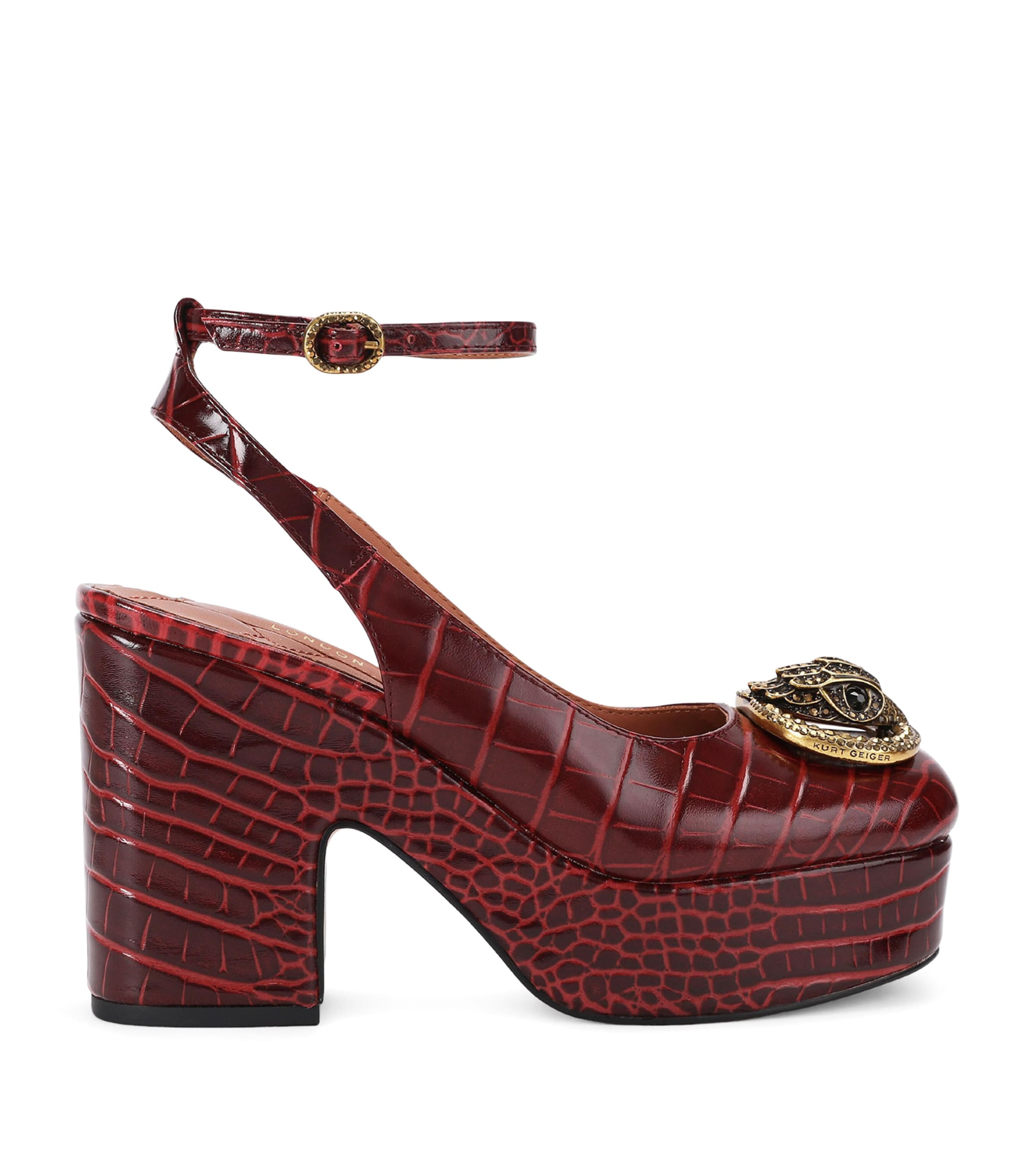 Kurt Geiger London Croc-Effect Chelsea Platform Pumps Red Comb Image 1
