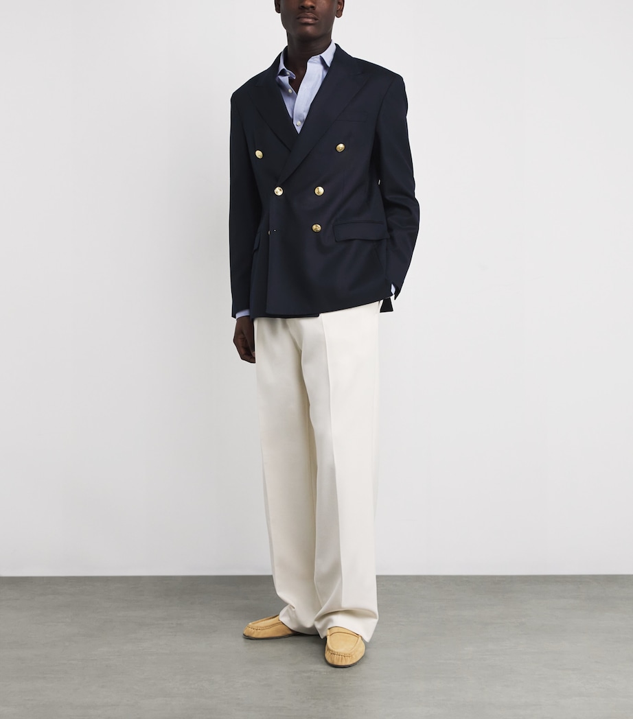 Polo Ralph Lauren Mens Wool Double-Breasted Blazer Navy Image 2