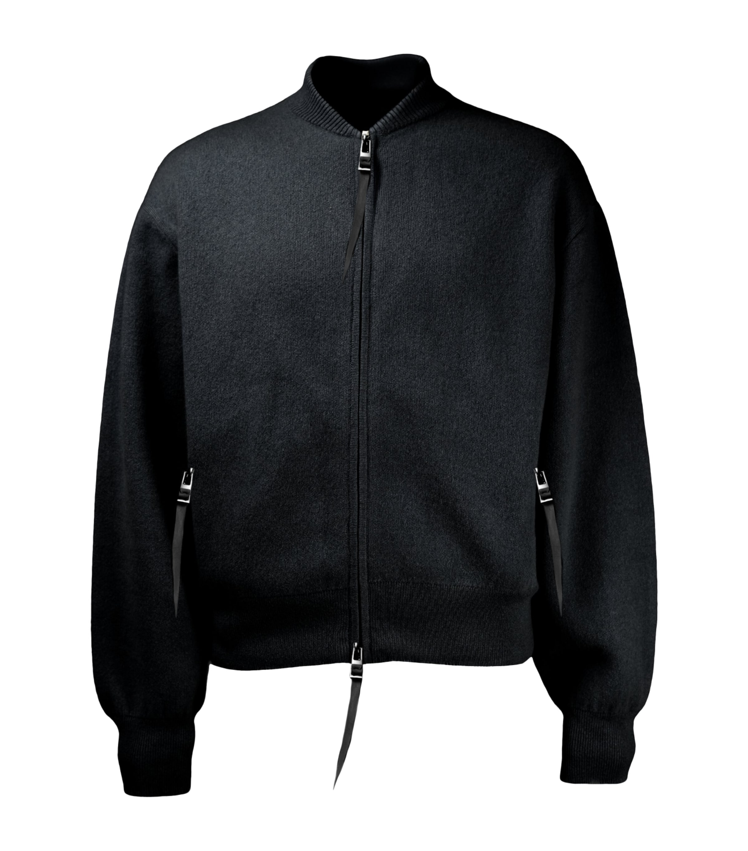 Alan Scott Mens Cashmere Bomber Jacket Black Image 1