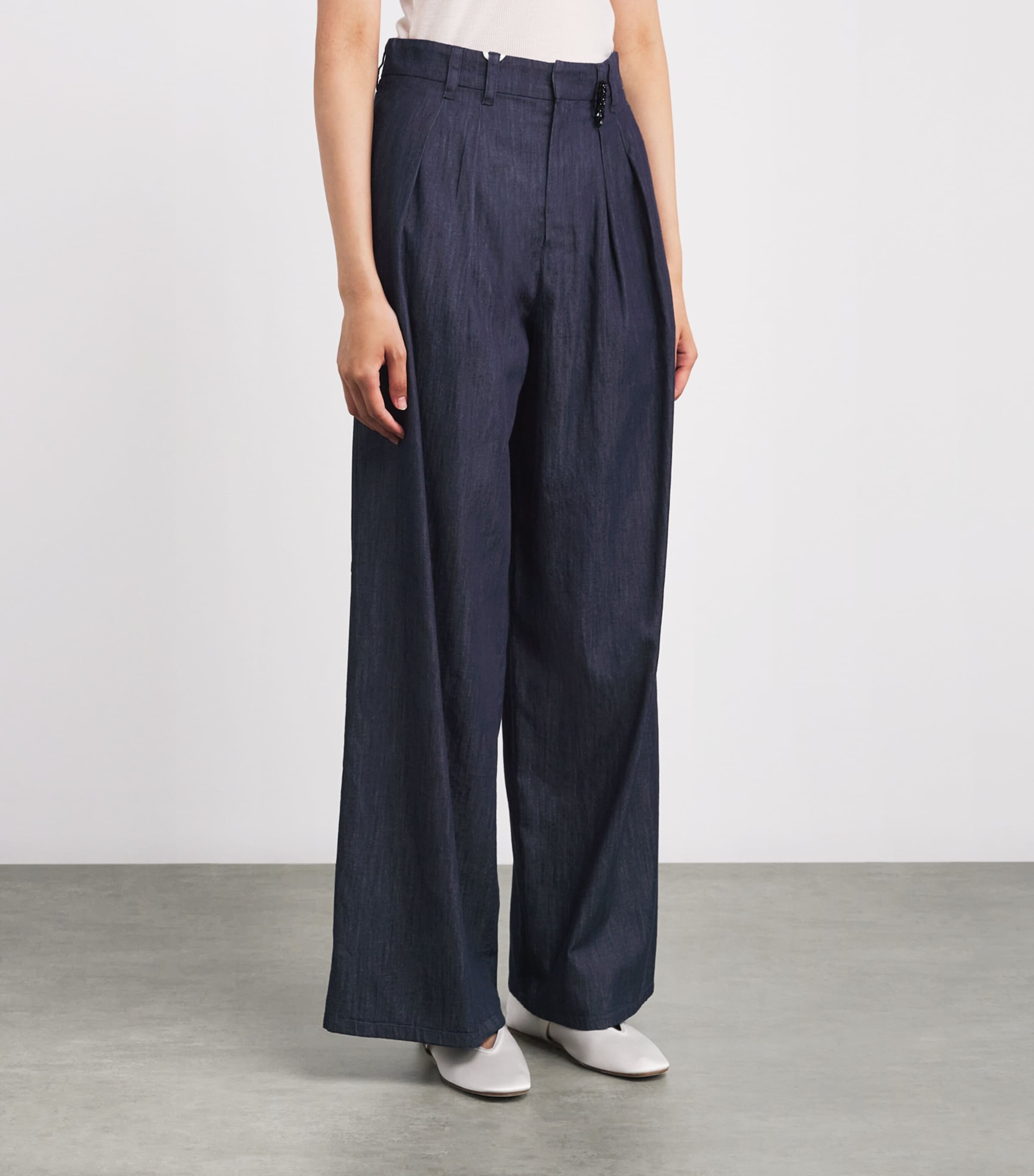 Max Mara Denim Embellished Trousers | Harrods US