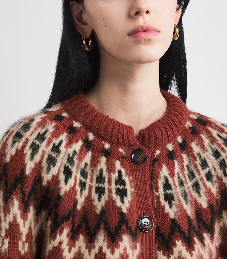 Wool-Blend Clarke Cardigan BRGNDY OLYMP FR ISLE Image 6