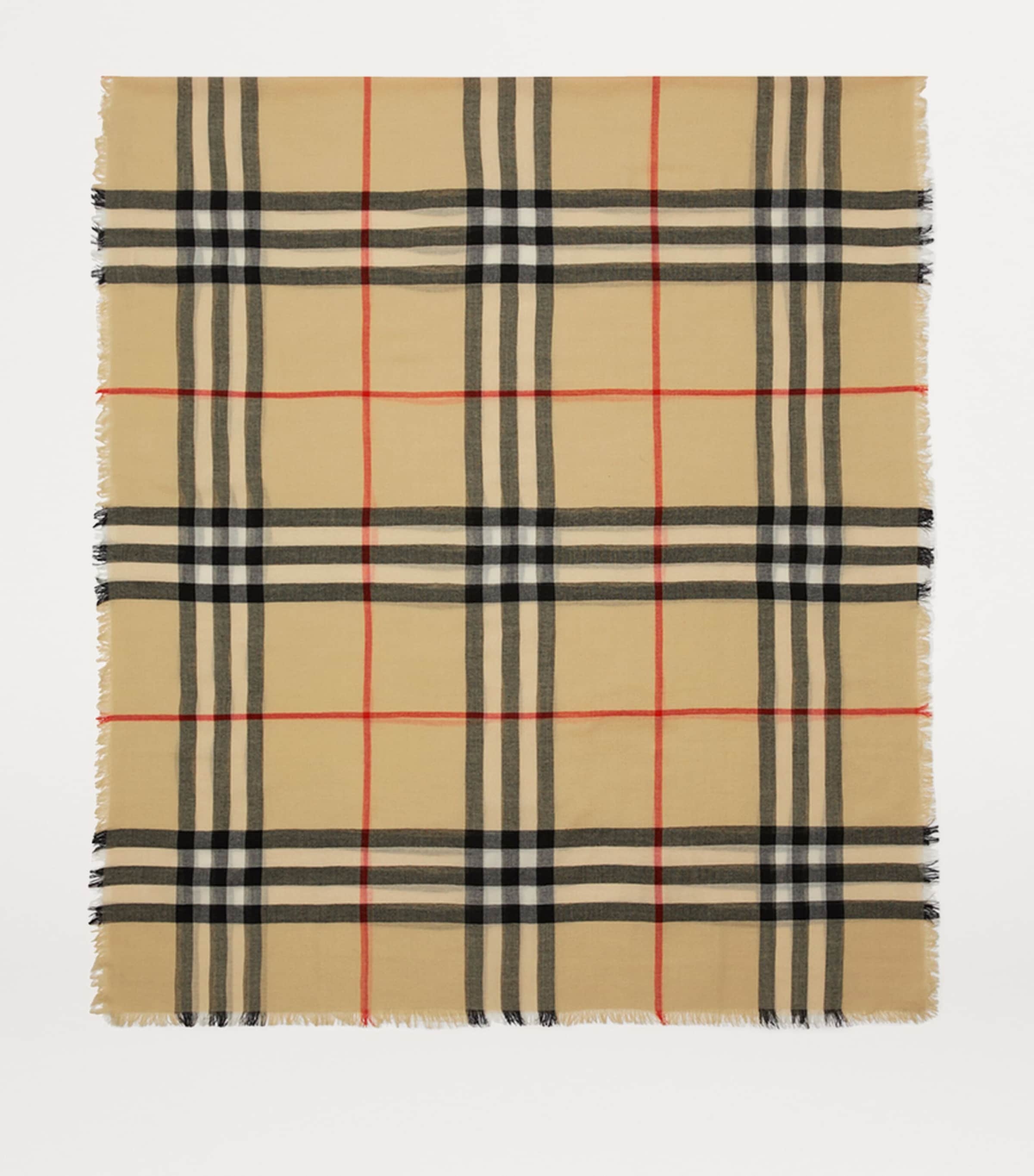 Wool Check Scarf SAND Image 6