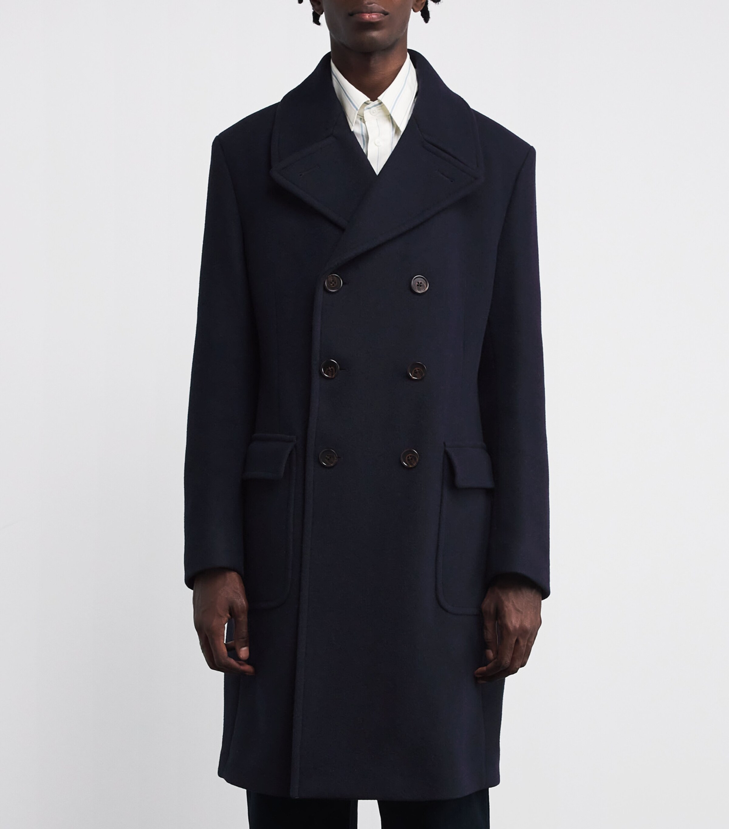 Polo Ralph Lauren Mens Wool-Blend Polo Soft Tailored Peacoat Navy Image 3