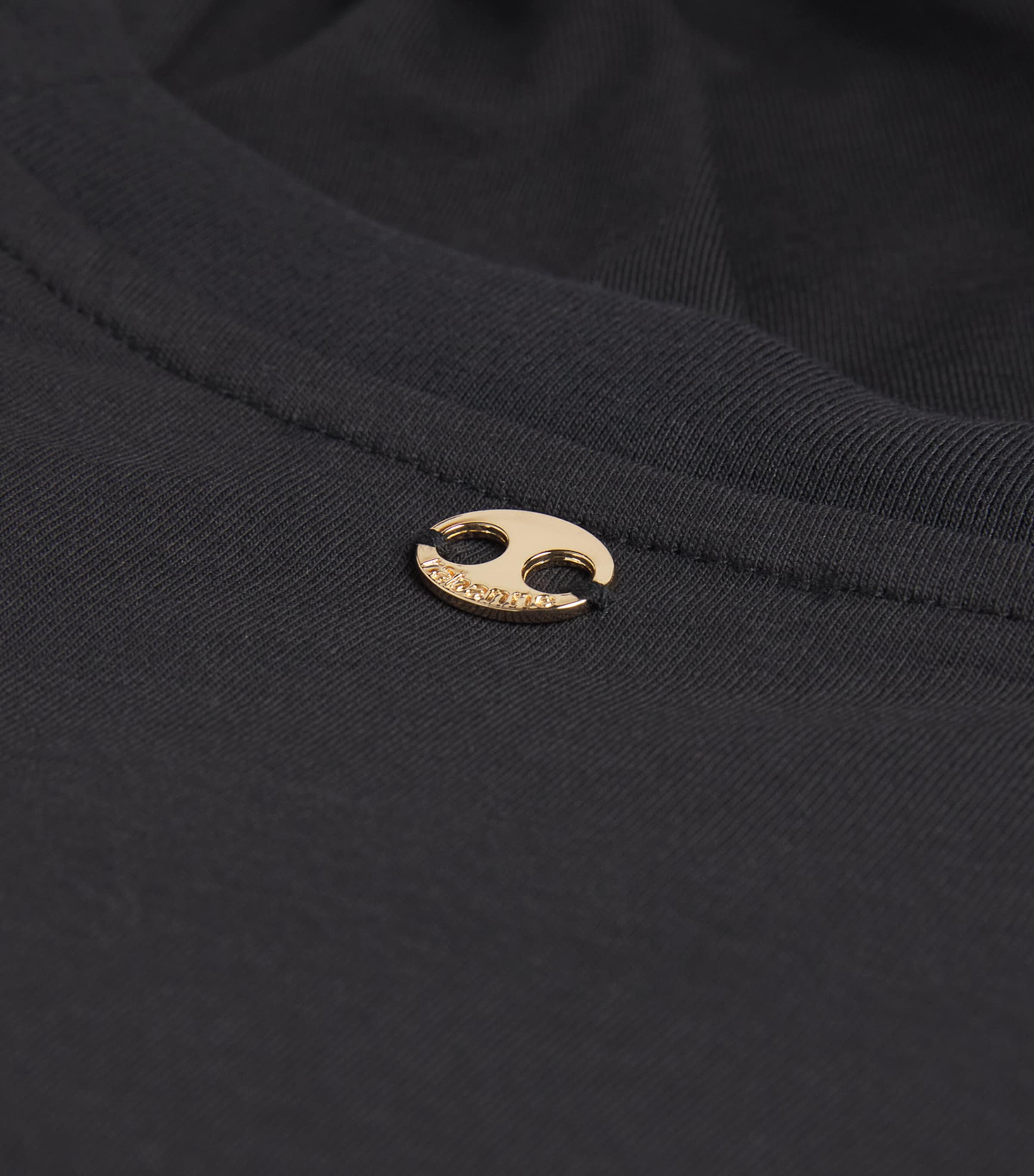 Jersey Ring-Gathered Crop Top P001 BLACK Image 5