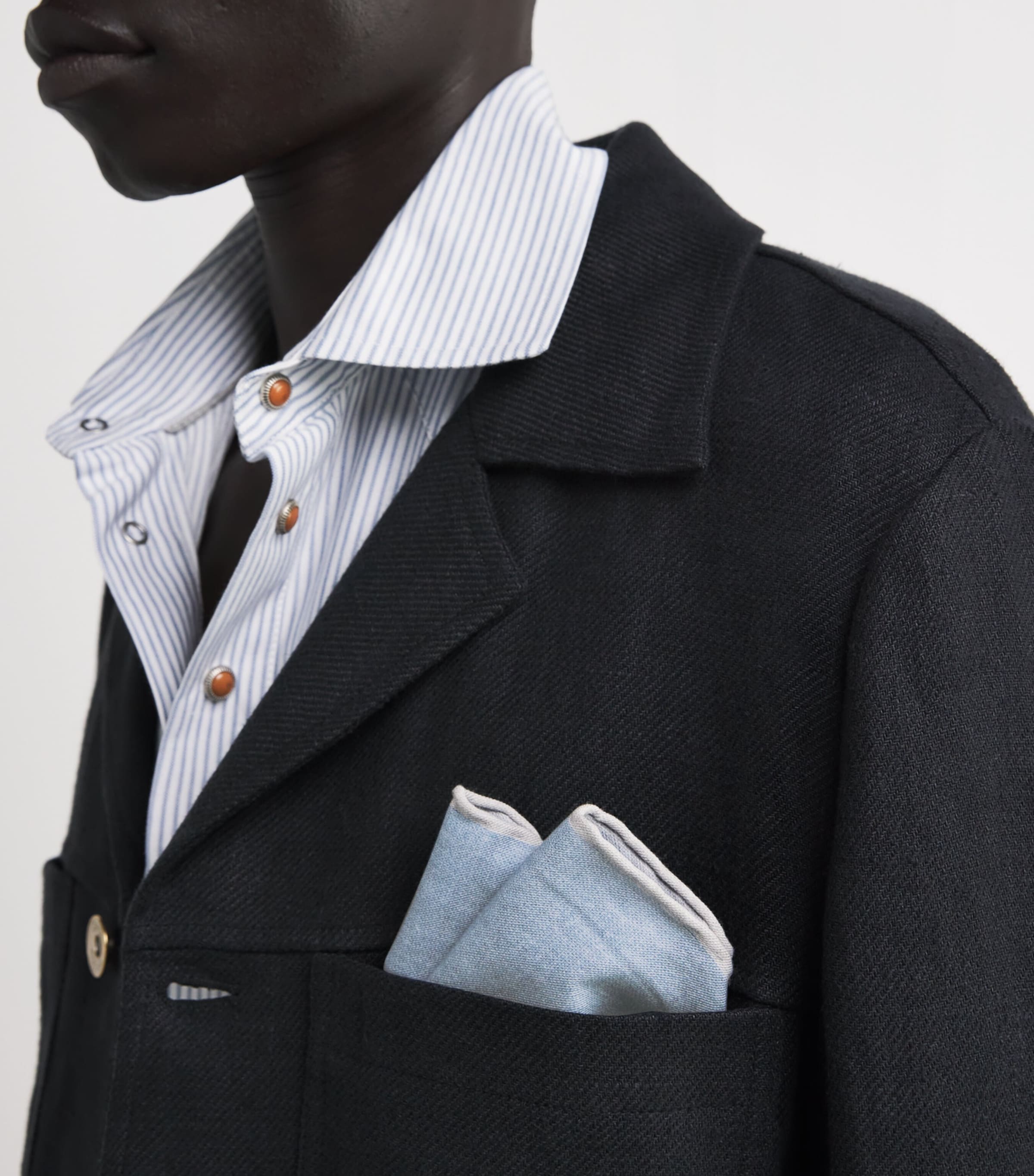 Eleventy Wool-Cotton Pocket Square Zucchero Image 2