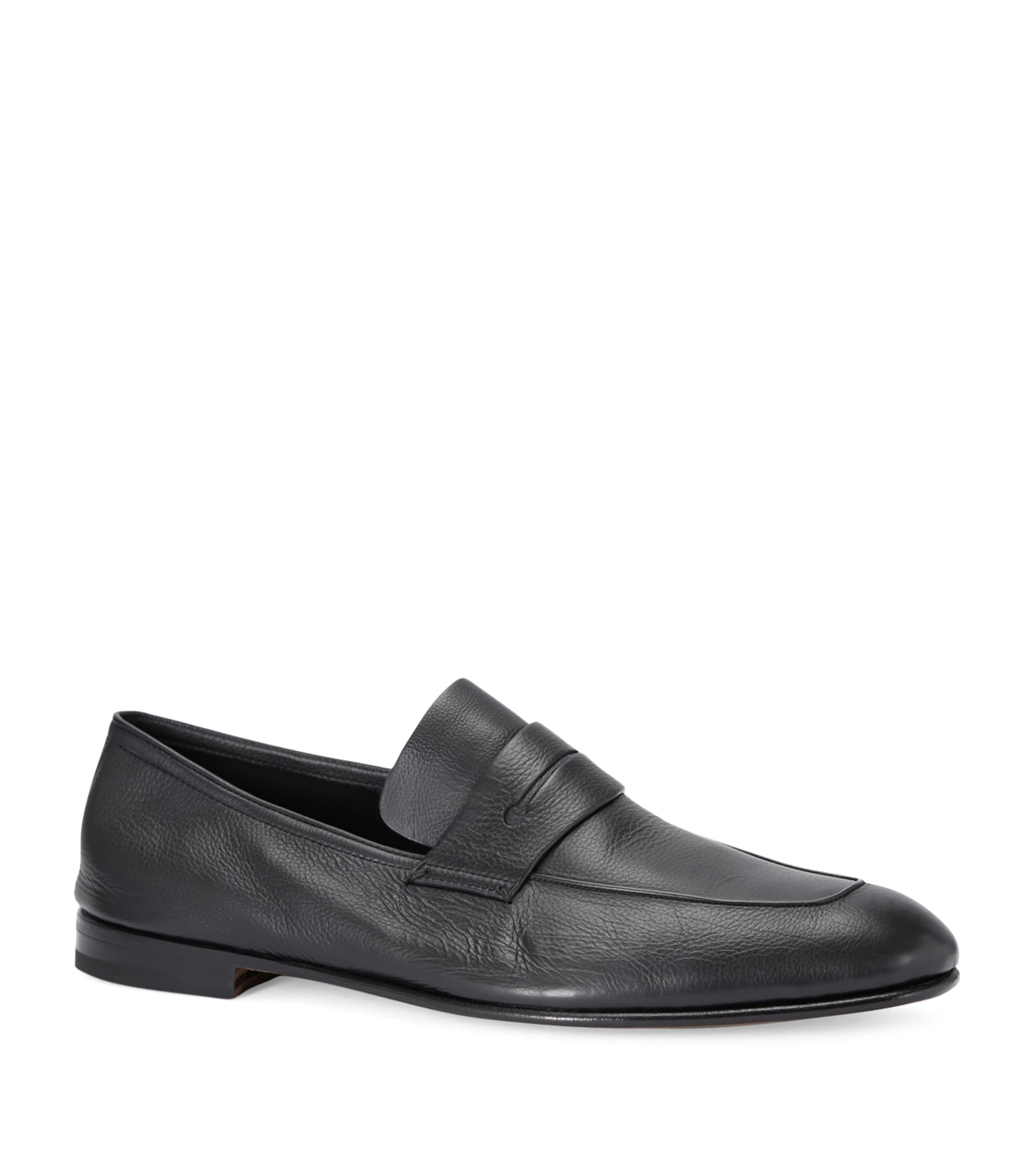 Leather-Cashmere L'Asola SECONDSKIN Loafers BLACK Image 3