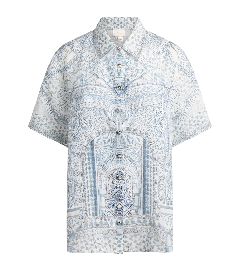 Camilla Womens Linen Printed Shirt Humoalha Image 1