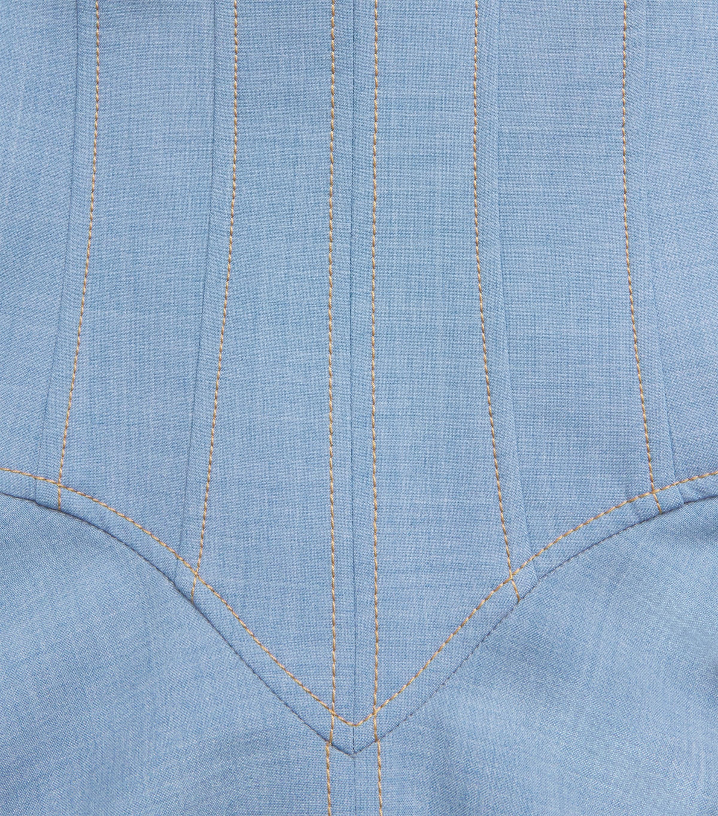 Emilia Wickstead Womens Chambray Harmony Midi Dress Blue Melange Image 6